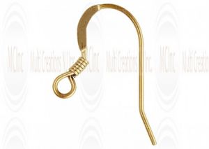 14EW1Y : 14 K Yellow Gold Ear Wires with Coil : 16 mm