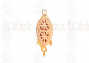 14PR166Y : 14 K Yellow Gold Filigree Pearl Clasp : Fish Shape :  16x6 mm