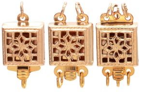 BCF : Gold Filled Filigree Box Clasps  - Square - 8.5 mm 