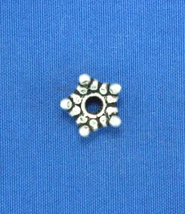 C120 : Bali Silver Star Bead Caps : 6 mm (Available in 2 Finishes)