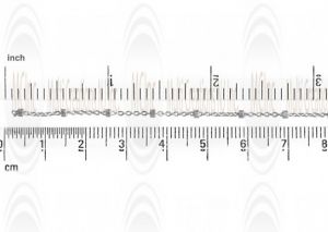 Satellite Chain : 1.2 mm Cable Chain with 2 mm Hexagonal Beads 10 mm apart