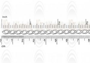 Curb Chain : 6.4x4.25 mm Mirror Finished double linked Diamond Shape