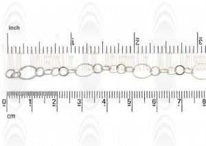 Diamond Cut Flat Round Link Chain : 10 mm with 3 links of 6.25 mm 