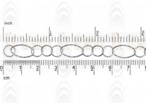 Diamond Cut Oval Link Chain : 13.3x7.3 mm  with 3 links of  6.85 mm