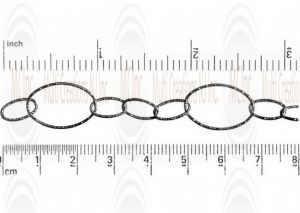 Oxidized Diamond Cut Oval Link Chain : 19x12.6 mm  with 3 oval links of  10x6 mm 