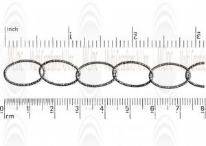 Oxidized Diamond Cut Oval Cable Chain : 16.8x10.6 mm 