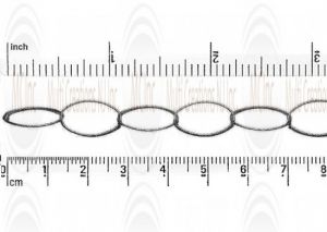 Oxidized Diamond Cut Oval  Cable Chain : 26.4x16.7 mm 