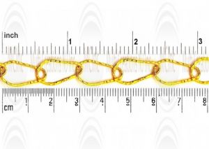 CHFPSFT1810 : GF Pear Shape Flat Hammered Cable Chain 18x10 mm