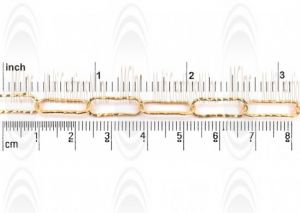 CHFQFT165 : GF Paper Clip Flat Textured Chain : 16x5 mm