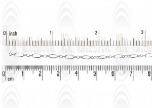 Eye Shape Link Chain : 5.4x2.5 mm  with 3 links of 2 mm