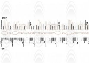 Eye Shape Link Chain : 7.5x4 mm  with 3 links of  2.5 mm