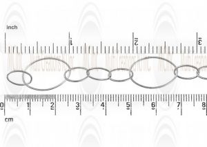 Long & Short Oval Link Chain : 19.5x13 mm with 3 oval links of 10x6 mm