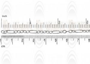Long & Short Oval Link Chain : 8.2x3.2 mm with 5 oval links of  4x3 mm