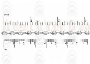 Mirror Finished Flat Curved Oval Cable Chain : 4.9x3.1 mm 