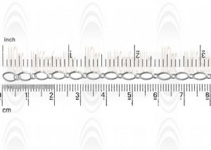 Tapered Oval Rolo Chain : 6x3.8 mm with 1.25 mm link