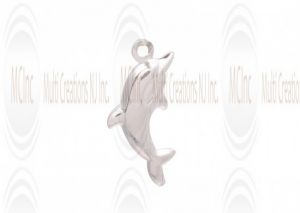 CM104 : Sterling Silver Dolphin Charm - 18 mm