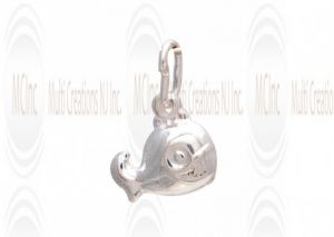 CM113 : Sterling Silver Fish Charm - 13 mm