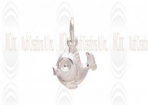 CM114 : Sterling Silver Fish Charm - 14 mm