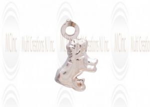 CM161 : Sterling Silver Dog Charm - 8 mm