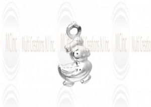 CM181 : Sterling Silver Bird Charm - 6 mm