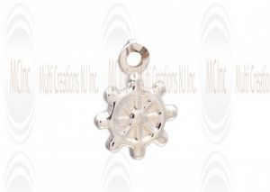 CM261 : Sterling Silver Time Clock Charm - 7 mm