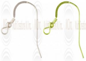 Sterling Silver Ear Wires with Ball & Coil - 25 mm