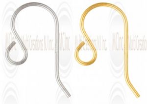 Sterling Silver Plain Ear Wires - 22 mm