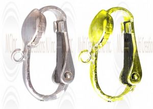 LBC1 : Sterling Silver Clip-on Lever Back with Open  Ring : 16 mm (with self adjusting leaf spring)