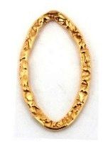 Gold Filled Links : Eye Shape Flat Textured 20x12 mm