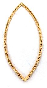 Gold Filled Links : Eye Shape Flat Textured 49x20 mm