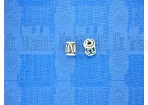 P-176 : Bali Silver Beads : Pipe Shape Beads : 6x4 mm / 8" Strand (Available in 2 Finishes)